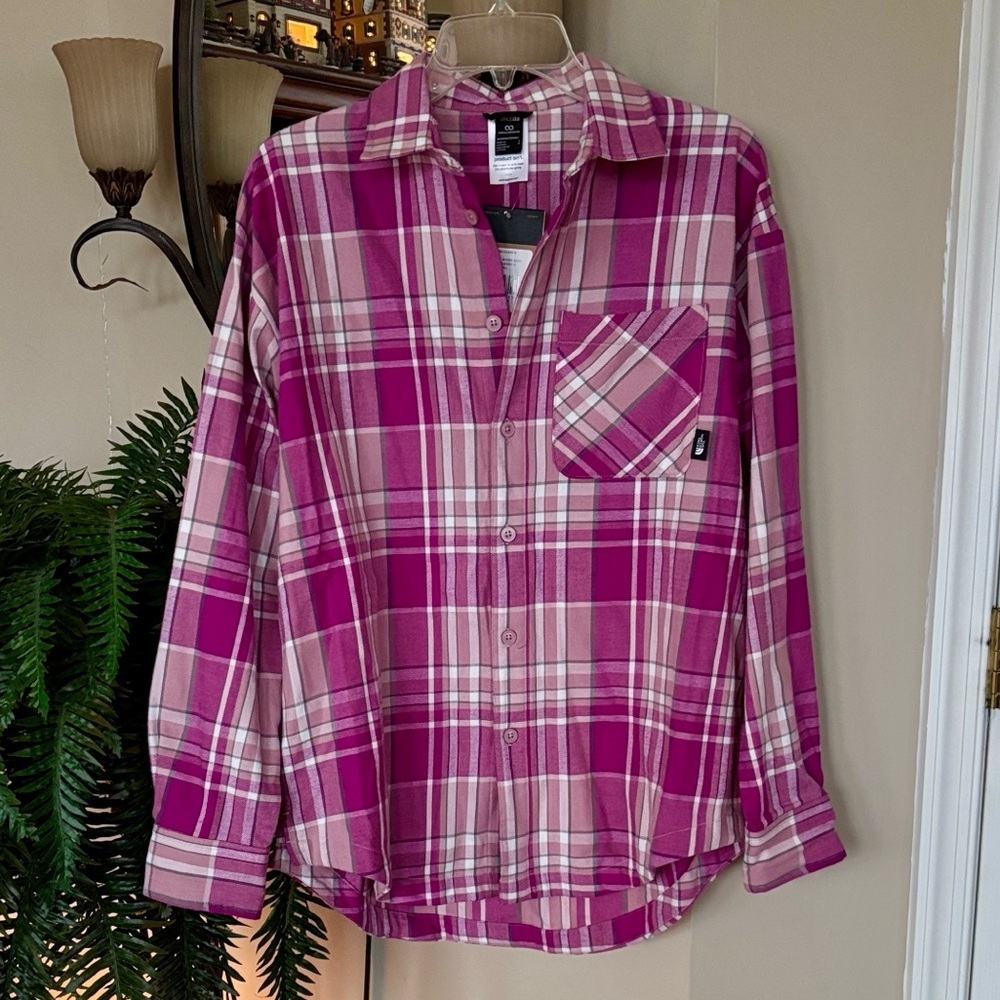 Brand New The North Face Junction Woven Shirt Deep Mulberry Button Down Plaid